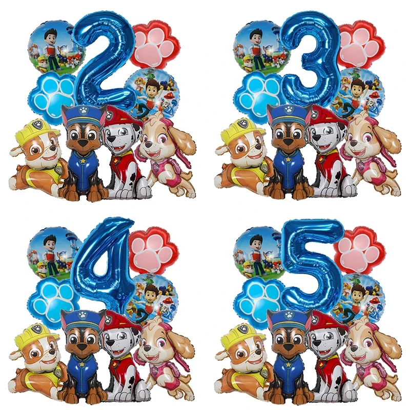 Pet Supplies In - 9-teiliges Cartoon Paw Patrol Folienballon-Set mit